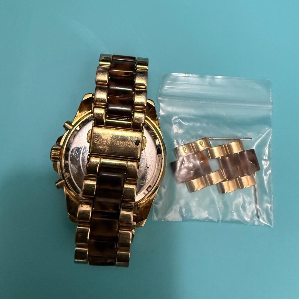 Michael Kors Gold and Brown Chronograph Watch - Picture 2 of 2